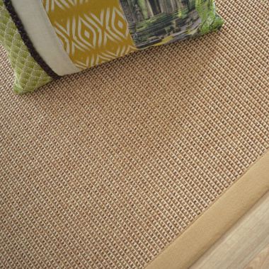 Tapis tissé plat Lombok naturel ganse coton beige - vue de haut