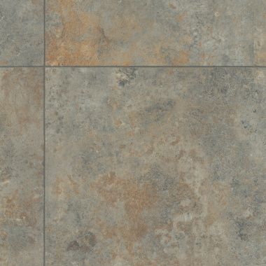Sol vinyle Inspiration carrelage effet métal rouille - sans perspective