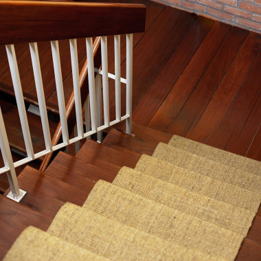 Tapis en sisal escalier - Sable - recouvrement des marches