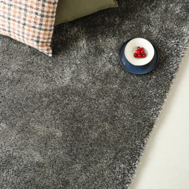 Tapis sur mesure Éclat shaggy gris foncé - vue de haut