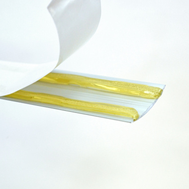 Barre de Seuil de porte Romus adhésif 93 cm - Couvre joint - Alu incolore - Demi bombé - Exemple barre de seuil