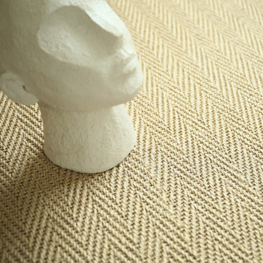 Tapis sur mesure Sisal Veracruz Chevron blanchi - zoom