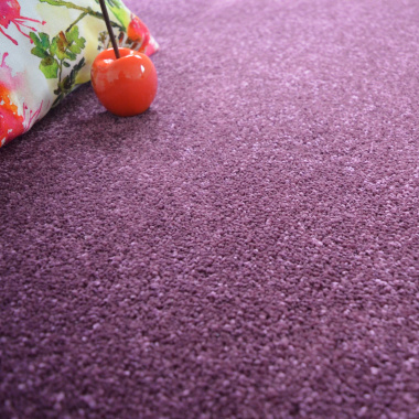 Tapis Bellaire violet ganse coton écru - Vue de face