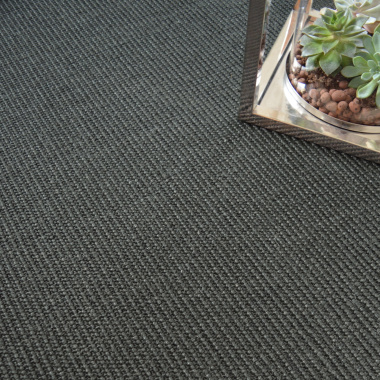 Tapis sur mesure Sisal Yucatan noir - Vue de haut