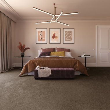 Moquette chambre résistante aux taches Chromaluxe marron foncé