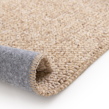 Tapis de salon ou chambre Bouclette marron praliné - envers