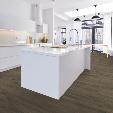 Lame Sol PVC click à plat - Parquet Chêne brun - cuisine