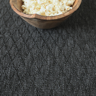 Tapis intérieur / extérieur Timika gris ardoise galon noir - vue de près