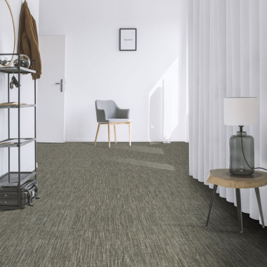 Moquette tissé plat Timor silver - entrée couloir