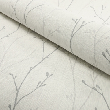 Papier peint vinyle sur intissé - Botanique - Feuillage gris - Rouleau