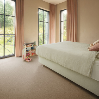 Moquette pure laine vierge bouclée - Mallow - Beige - chambre