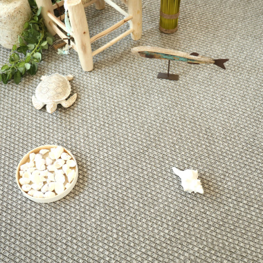 Tapis sur mesure Tissé plat natté Sumatra silver - Vue de loin