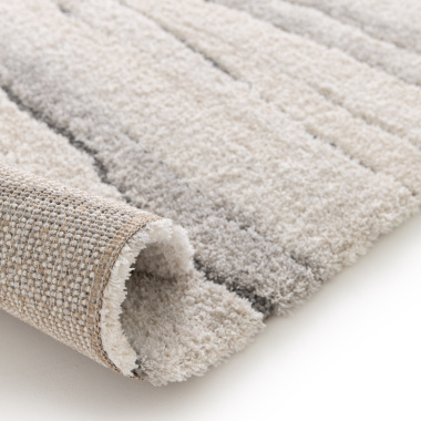 Tapis de salon doux à motif organique - Nube - Beige et gris - envers