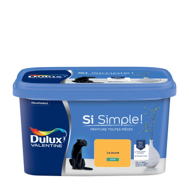 Dulux Valentine Si Simple! - Peinture toutes pièces - Satin Le Jaune - étiquette