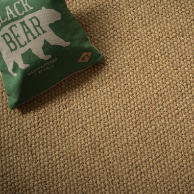 Sol coco Delhi Panama gros plan texture naturelle avec coussin décoratif