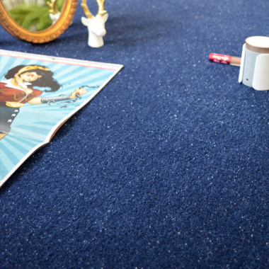 Tapis sur mesure Paillet Flash bleu