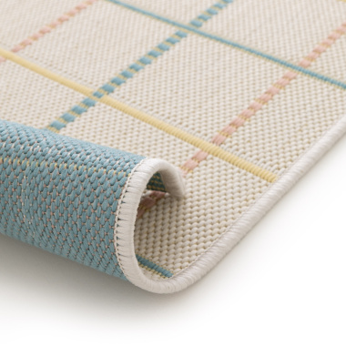 Tapis d'intérieur ou d'extérieur vintage - Félix - Pastel multicolore - envers