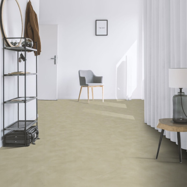 Sol Vinyle textile Rénove - Envers gris - Béton lissé sable - entrée couloir