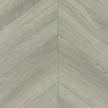 Détail du motif chevron du tapis vinyle sur mesure - Chêne gris