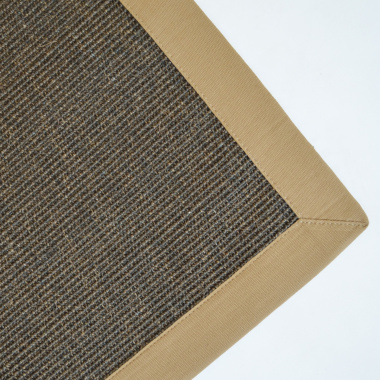 Tapis sisal Yucatan cacao ganse café au lait - coin