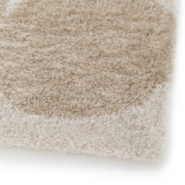 Tapis de salon en matière recyclée - Arty - Marron et beige - coin