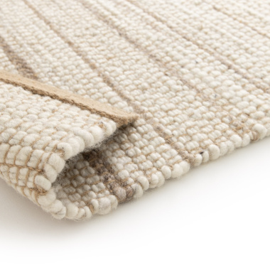Tapis naturel en laine et jute Redwood beige et crème - envers