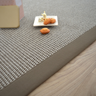 Tapis intérieur / extérieur Lombok silver ganse lin marron taupe - salon