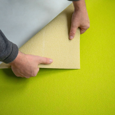 Envers moquette filmée Stand Event Vert pomme pour stand professionnel