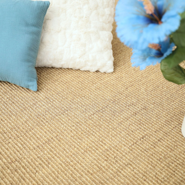 Tapis sisal grosses boucles Cuba orge, tressage en grosses boucles dans une ambiance cocooning