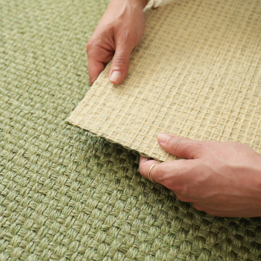 Vue texture et qualité de l'envers du sisal Bahia vert