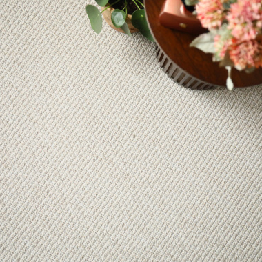 Tapis sur mesure Tissé plat aspect coton - Pilates - Blanc fleur de coton - vue du dessus