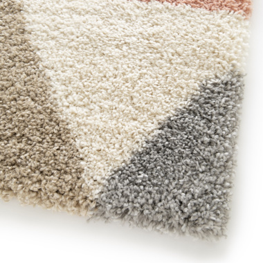 Tapis doux à poils longs - Eden - Triangles multicolore - coin