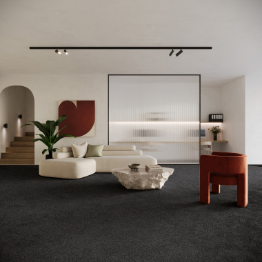 Moquette en polyester recyclé Re-cycle noir - salon