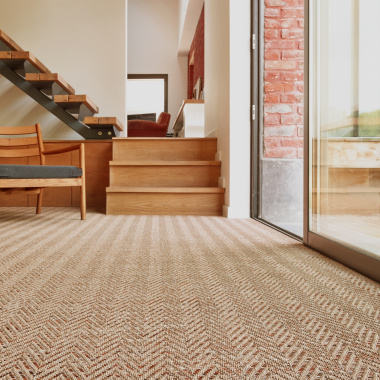 Moquette Tissé plat - Java Chevron Nature - Salon