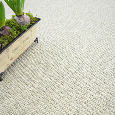 Tapis Sisal Quintana blanchi ganse polypropylène chocolat
