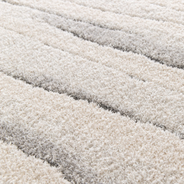 Tapis de salon doux à motif organique - Nube - Beige et gris - gros plan