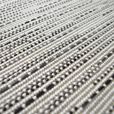Tapis intérieur / extérieur Bornéo blanc ganse noire - gros plan