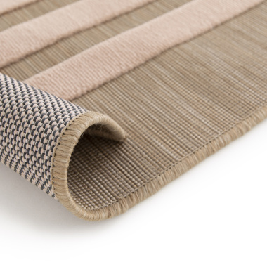 Tapis intérieur et extérieur en relief Luna beige, jaune, rose - envers
