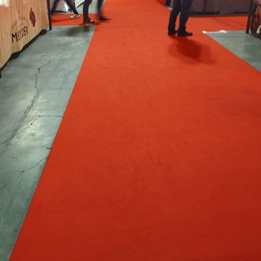 Revêtement de sol orange sanguine, moquette Stand Event fine au style contemporain