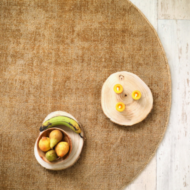 Tapis ovale en jute et coton - Lounge - Naturel - Vue de haut