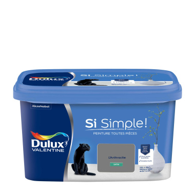 Dulux Valentine Si Simple! - Peinture toutes pièces - Satin L'Anthracite - étiquette avant