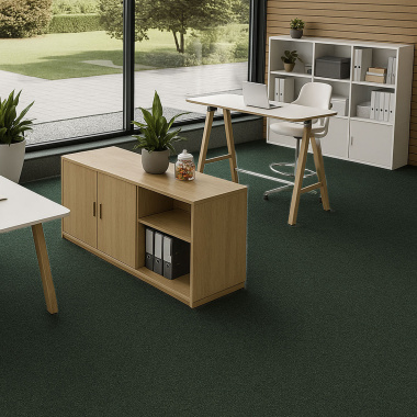 Moquette professionnelle - Trafic 33 Contract - Vert bronze chiné recyclable - Bureau open space moderne