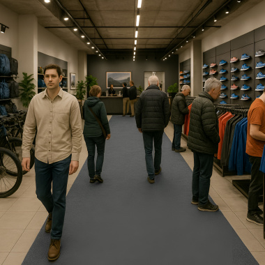 Moquette Stand Event - Gris souris - Couloir magasin