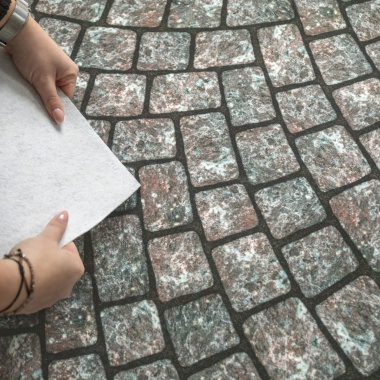 Envers résine et motifs pavés en arc de la moquette Stand imprimée Pavés à la Parisienne