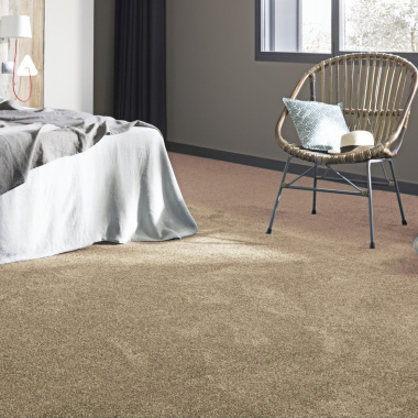 Tapis sur mesure Velours Feelings Balsan couleur beige patine - Chambre