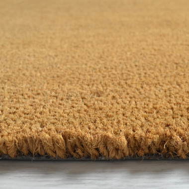 Tapis sur mesure Paillasson Brosse Coco 23mm - Écru - tranche