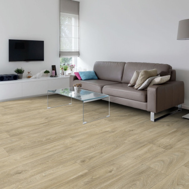 Sol Vinyle Textile Grande largeur - Aspect parquet chêne brut - salon
