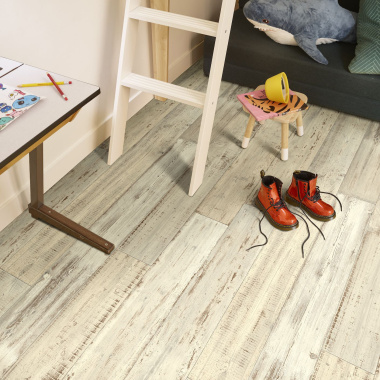 Sol Vinyle Link - Imitation parquet bois peint vieilli - chambre enfant