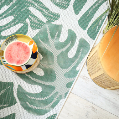 Tapis salon et extérieur Green tropical - vue de haut