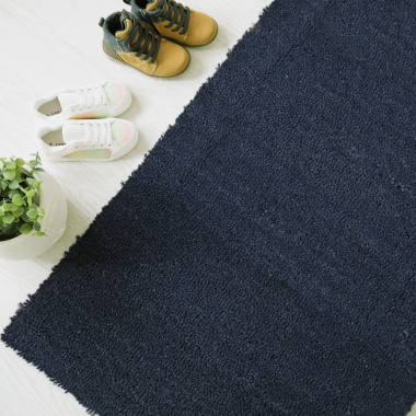 Paillasson - Tapis brosse Coco - Bleu - Ep. 23mm - vue de haut